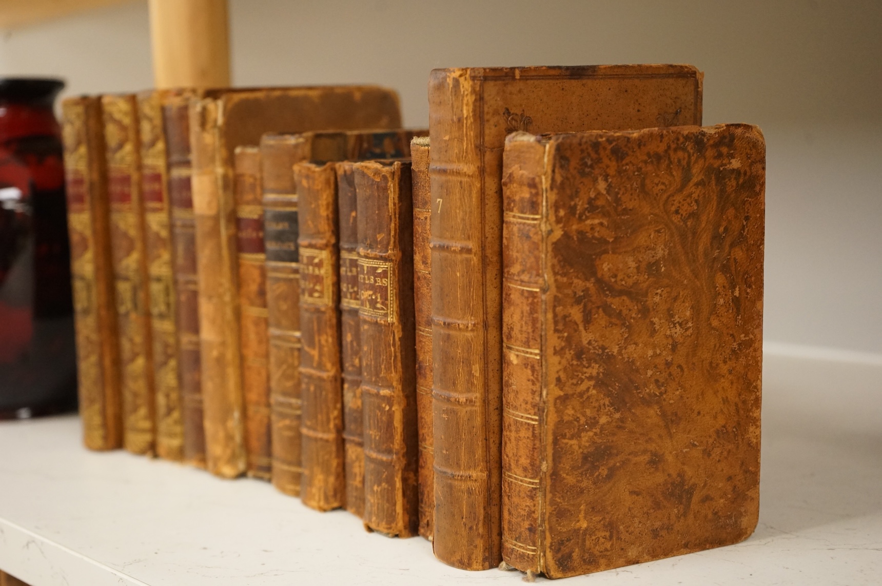The Mirror in three volumes, 1779-80, with leather bound volumes of Tatler (13)